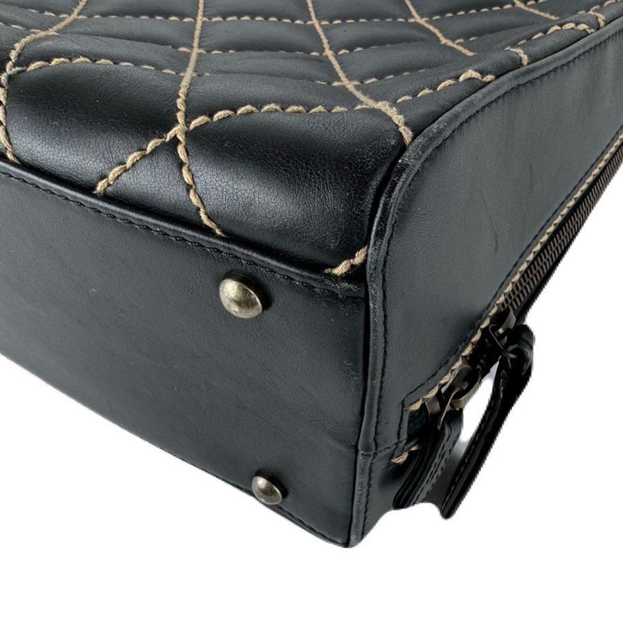 シャネル CHANEL ハンドバッグ ワイルドステッチ レザー ブラック_8