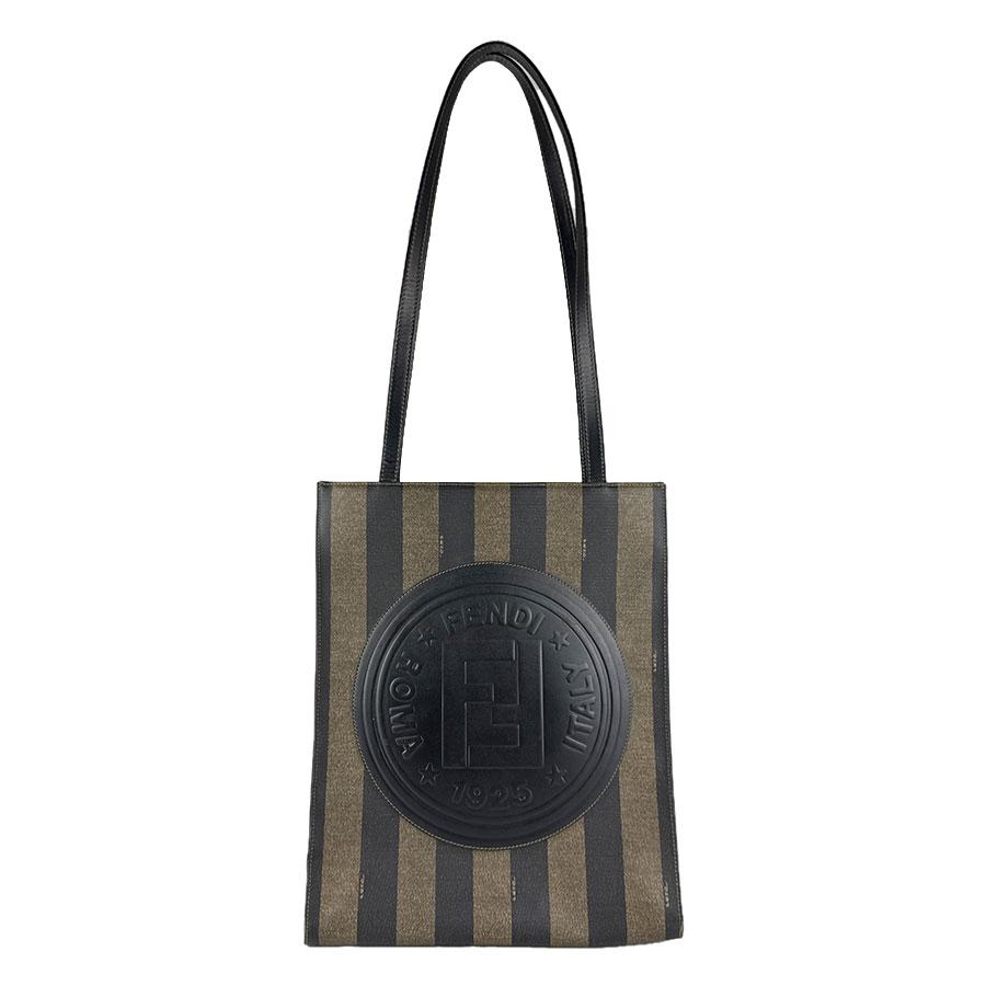 フェンディ FENDI ショルダーバッグ ペカン PVCコーティングキャンバス ブラウン/ブラック ユニセックス 送料無料【中古】 z8983 FENDI（フェンディ） ショルダーバッグ ペカン PVCコーティング