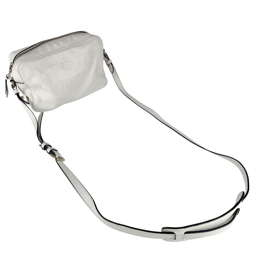 【未使用】正規PRADA⭐️ レザー ミニショルダー ホワイト PRADA（プラダ） ショルダーバッグ レザー ホワイト : ブランド