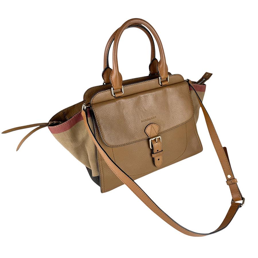 値下げ　バーバリーショルダーバック￼ キャンバス BURBERRY（バーバリー） ハンドバッグ ショルダーバッグ レザー