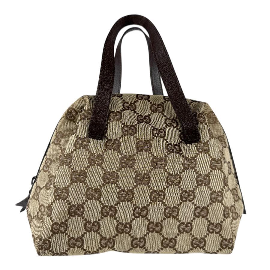 【美品】 GUCCI GG ハンドバッグ キャンバス レザー ブラック ブラウン グッチ アビー トートバッグ GGキャンバス レザー A4 収納 146247 茶