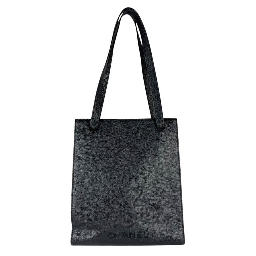 太陽様　CHANEL シャネル ブラックレザー トートバッグ ショルダーバッグ CHANEL（シャネル） ショルダーバッグ レザー ブラック : ブランド