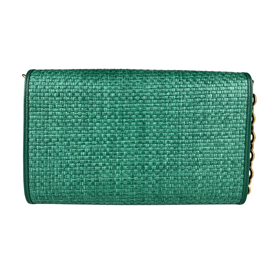 グッチ GUCCI ショルダーバッグ ホースビット ストロー グリーン
