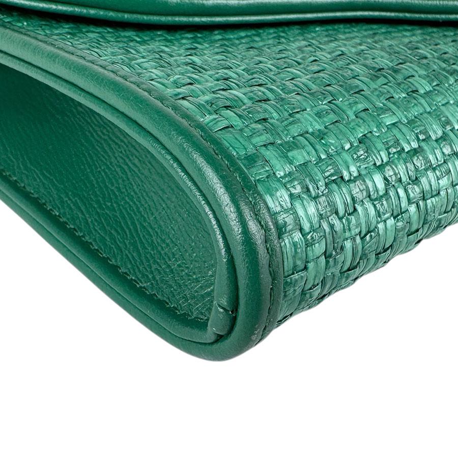 グッチ GUCCI ショルダーバッグ ホースビット ストロー グリーン