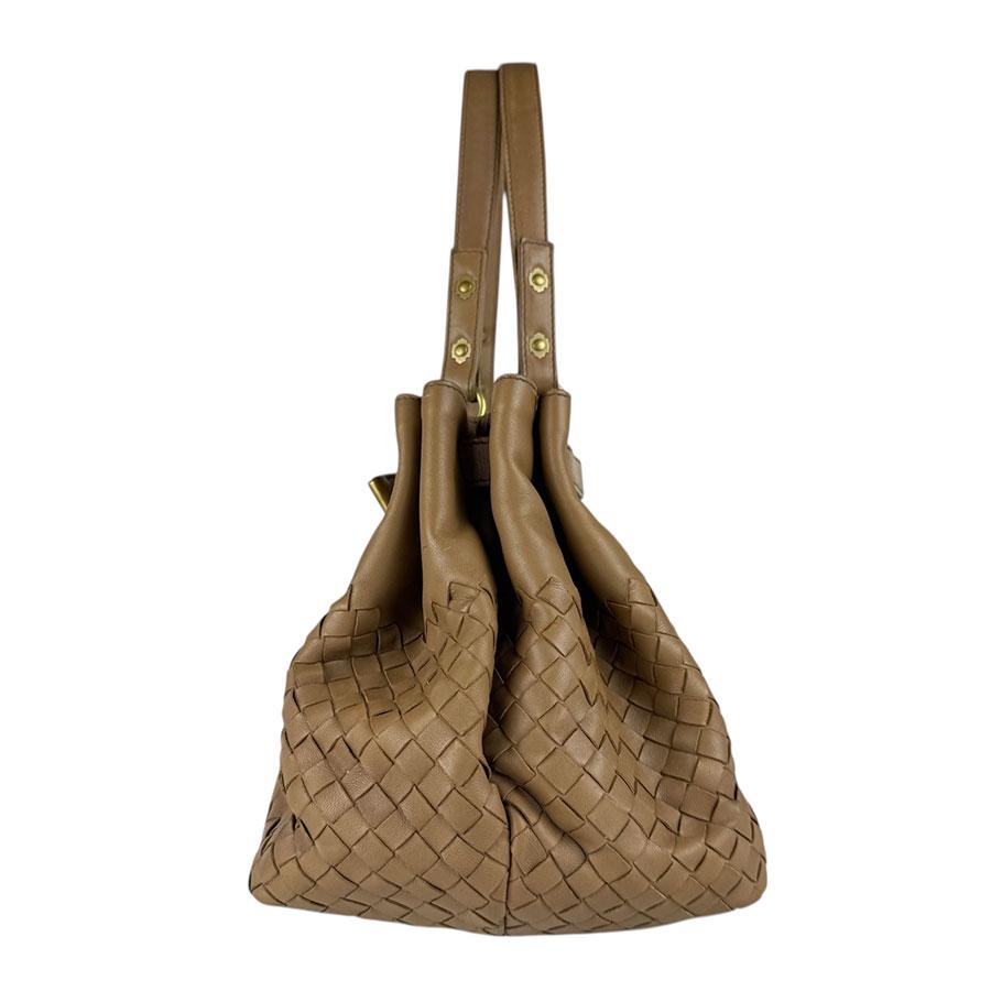 ボッテガヴェネタ BOTTEGAVENETA ハンドバッグ イントレチャート レザー ブラウン