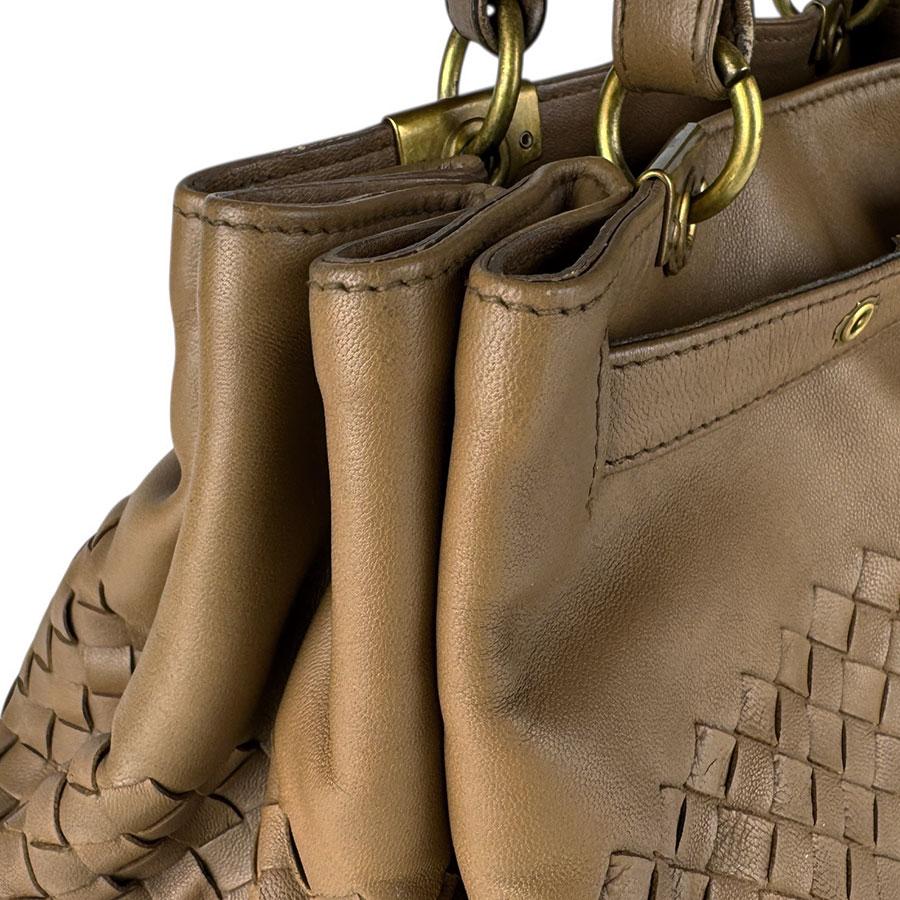 ボッテガヴェネタ BOTTEGAVENETA ハンドバッグ イントレチャート レザー ブラウン