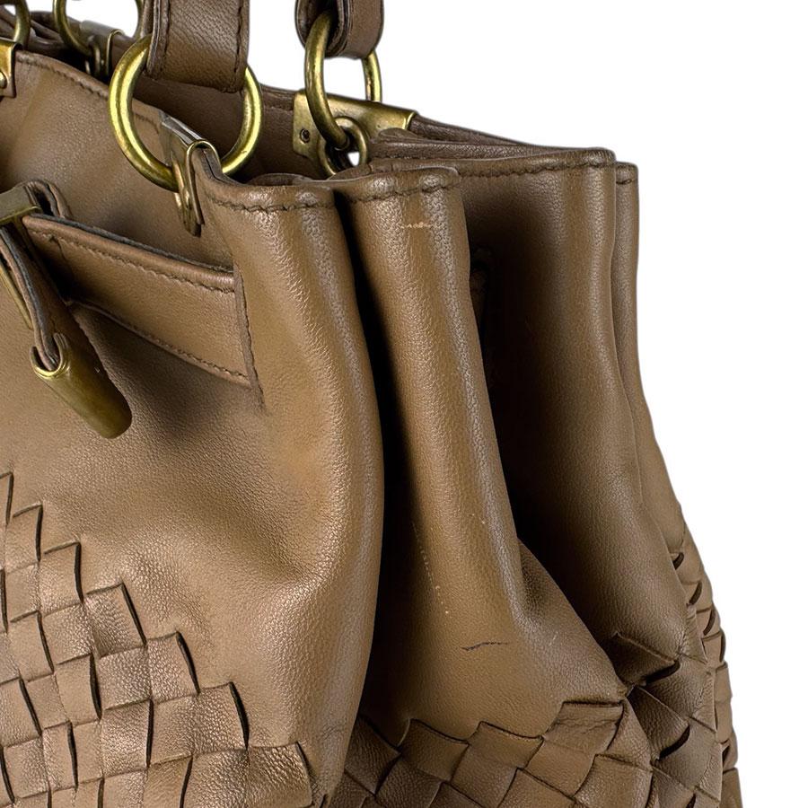 ボッテガヴェネタ BOTTEGAVENETA ハンドバッグ イントレチャート レザー ブラウン