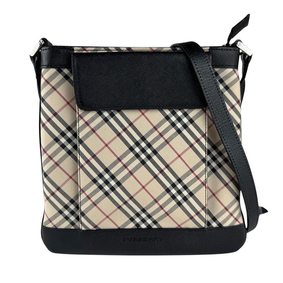 バーバリー BURBERRY ショルダーバッグ ナイロンキャンバス/レザー ベージュ/ブラック レディース 送料無料【中古】 z9098 BURBERRY（バーバリー） ショルダーバッグ ナイロンキャンバス/レザー