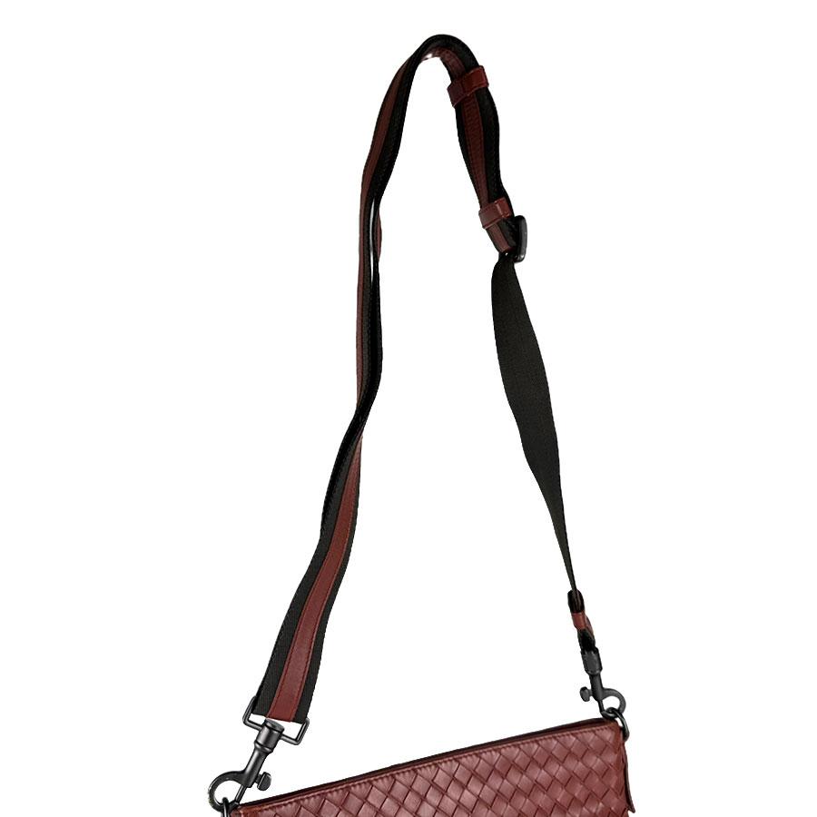 ボッテガヴェネタ イントレチャート ダークブラウン レザー ショルダーバッグ BOTTEGA VENETA - BOTTEGAVENETA ボッテガヴェネタ イントレチャート