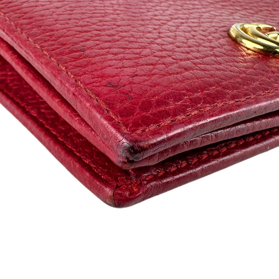 GUCCI（グッチ） 二つ折り長財布 GGマーモント レザー ダークレッド