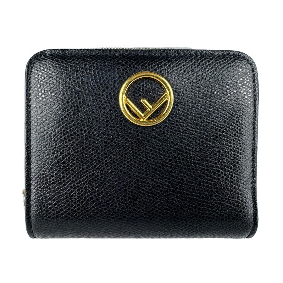 FENDI（フェンディ） 二つ折り財布 エフイズ レザー ブラック