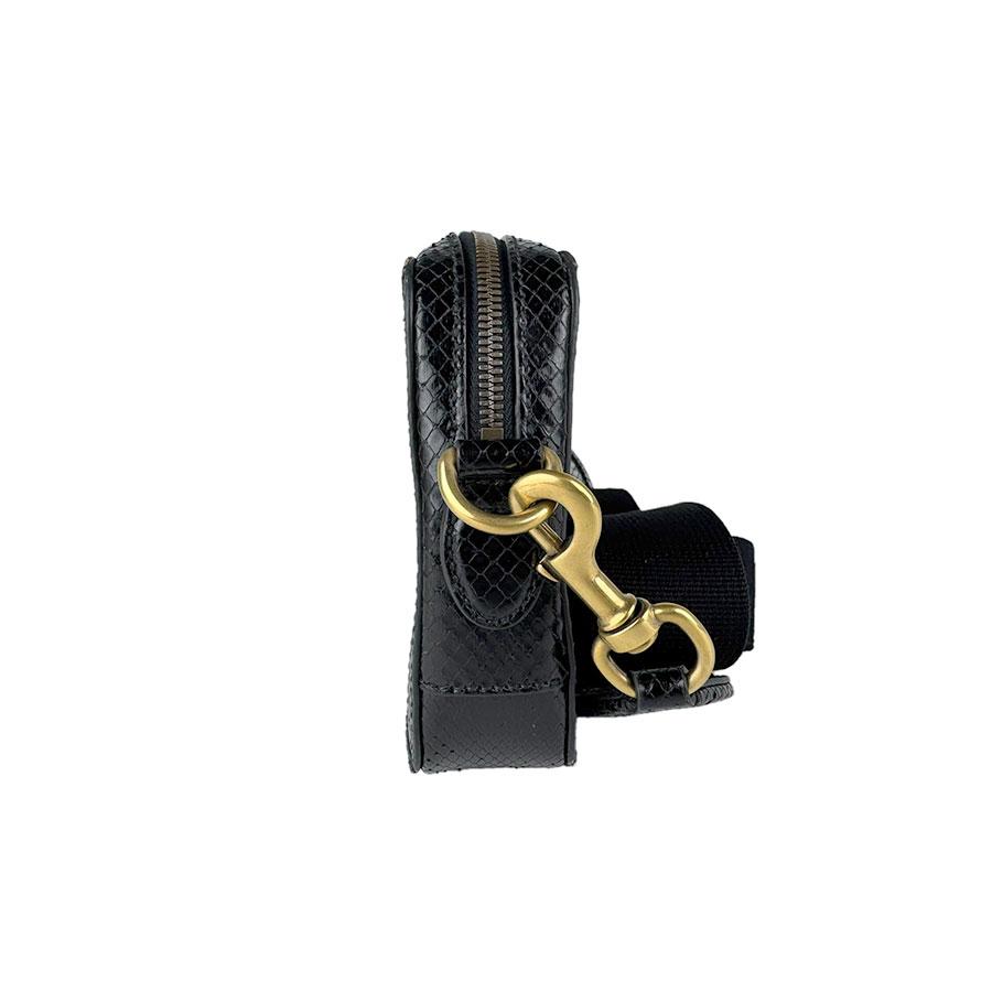 GUCCI ブラック パイソン ショルダーバッグ GUCCI（グッチ） ショルダーバッグ レザー/パイソン ブラック