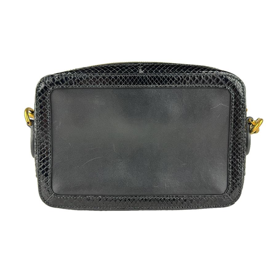 GUCCI ブラック パイソン ショルダーバッグ GUCCI（グッチ） ショルダーバッグ レザー/パイソン ブラック