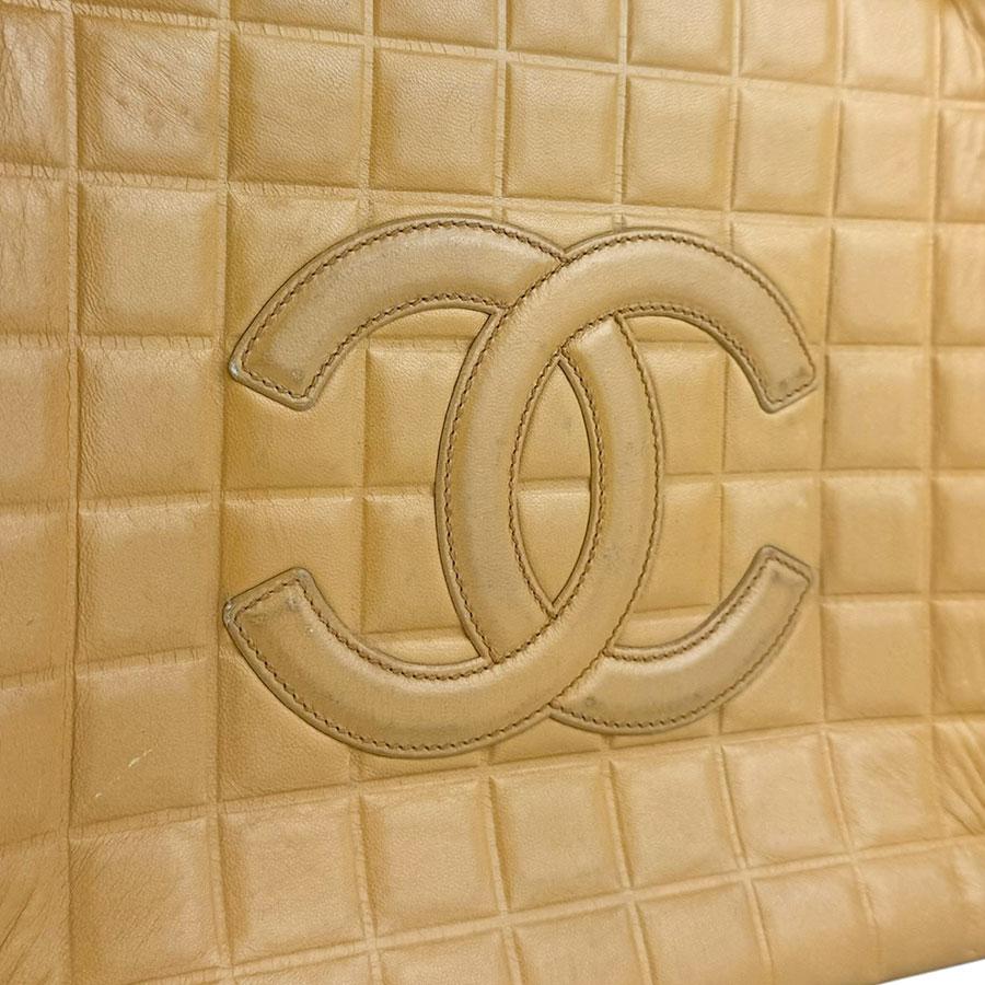 シャネル CHANEL ショルダーバッグ トートバッグ チョコバー レザー ベージュ