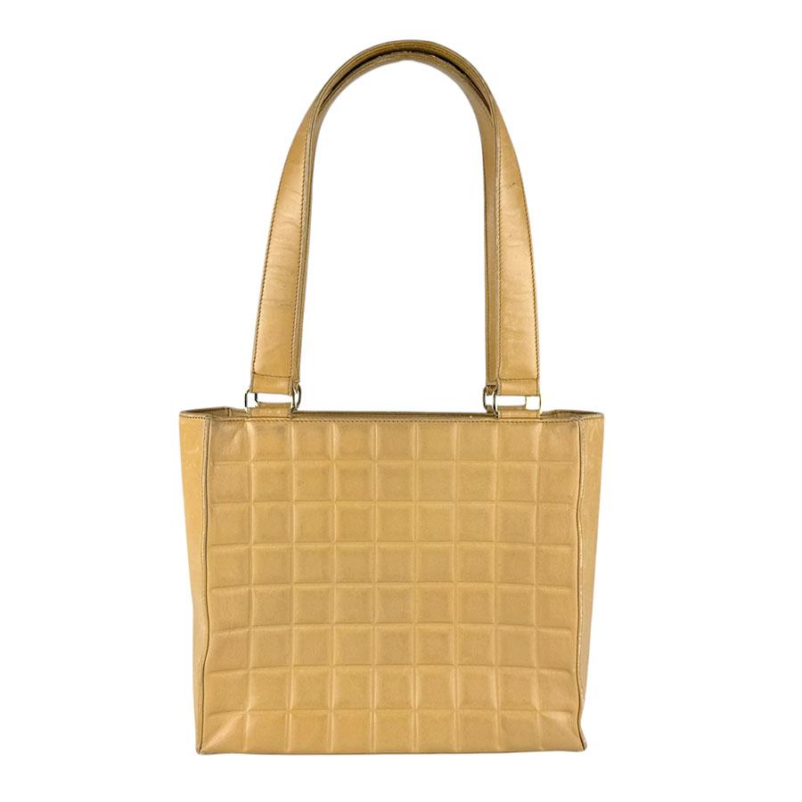 シャネル CHANEL ショルダーバッグ トートバッグ チョコバー レザー ベージュ