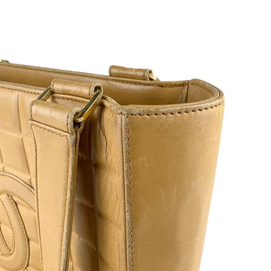 シャネル CHANEL ショルダーバッグ トートバッグ チョコバー レザー ベージュ