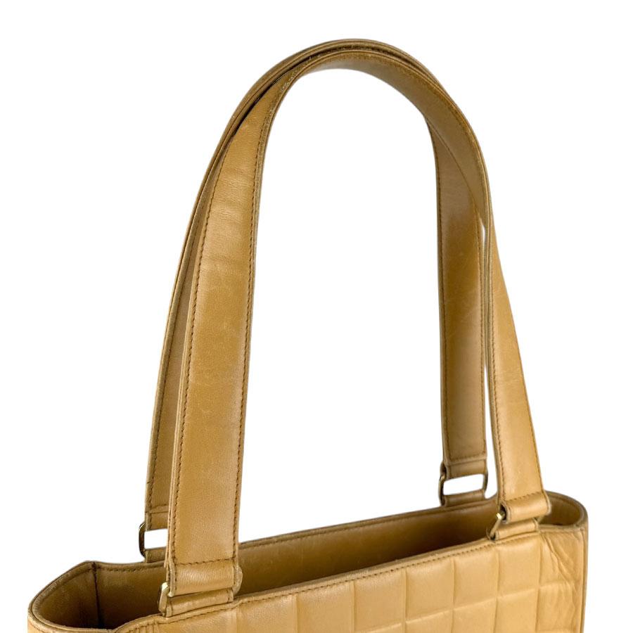 シャネル CHANEL ショルダーバッグ トートバッグ チョコバー レザー ベージュ