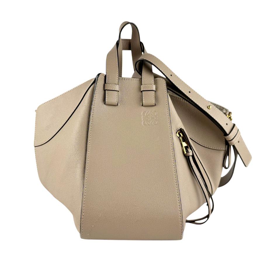 【美品】一点ものLOEWE ハンモックスモール グレージュ レザー ハンドバッグ LOEWE（ロエベ） ハンドバッグ ショルダーバッグ ハンモック スモール