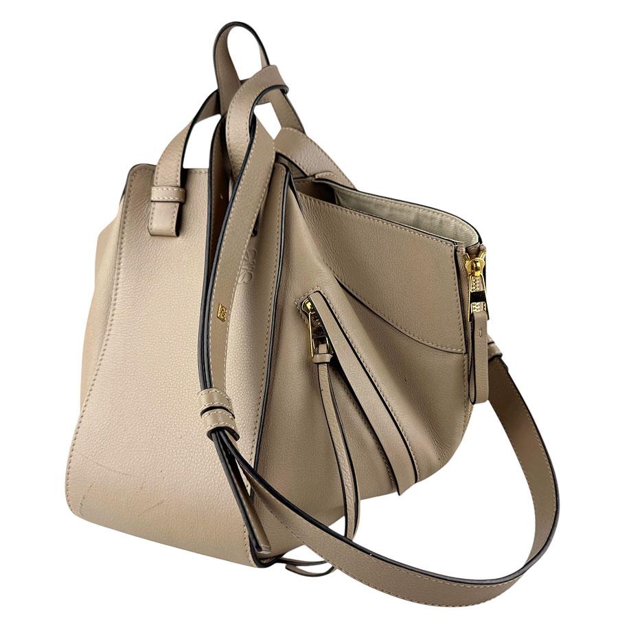 【美品】一点ものLOEWE ハンモックスモール グレージュ レザー ハンドバッグ LOEWE（ロエベ） ハンドバッグ ショルダーバッグ ハンモック スモール