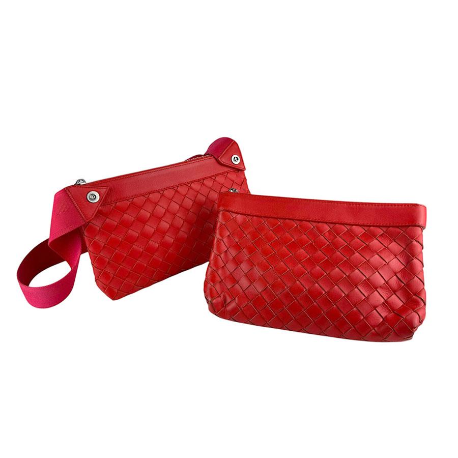 ボッテガヴェネタ BOTTEGAVENETA ショルダーバッグ マキシイントレチャート レザー レッド ユニセックス 送料無料【中古】 z9216 ボッテガヴェネタ BOTTEGAVENETA ショルダーバッグ マキシイントレ