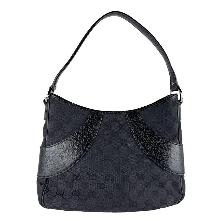 GUCCI（グッチ） ショルダーバッグ GGキャンバス/レザー ブラック