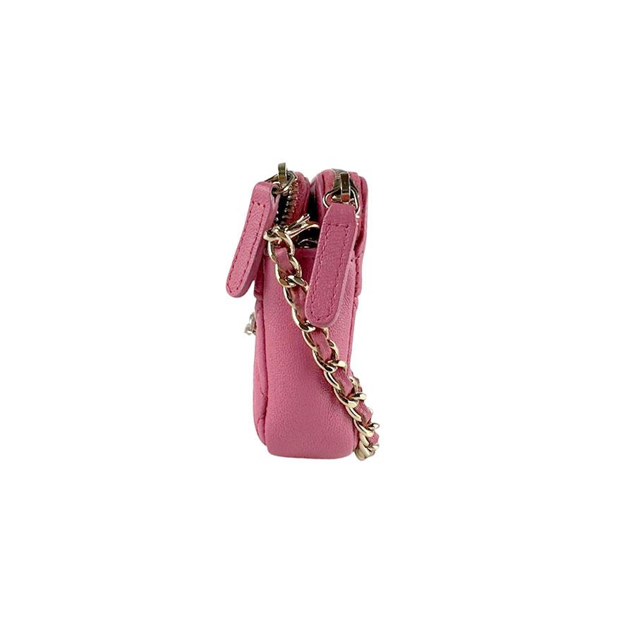 シャネル CHANEL 斜め掛けショルダーバッグ チェーンウォレット レザー/メタル ピンク/ゴールド レディース 送料無料【中古】 z9294 CHANEL（シャネル） 斜め掛けショルダーバッグ チェーンウォレット