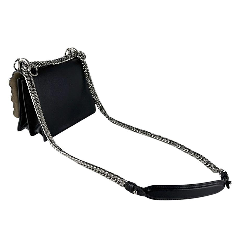 フェンディ FENDI ショルダーバッグ キャナイ ミニ レザー/メタル ブラック レディース 8M0381 A0ZR 送料無料【中古】 z9310 FENDI（フェンディ） ショルダーバッグ キャナイ ミニ レザー/メタル