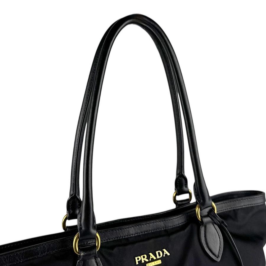 ■PRADA（プラダ）/良品 / ナイロン×レザー / ハンド /ブラック 黒 PRADA（プラダ） ショルダーバッグ ナイロン/レザー ブラック