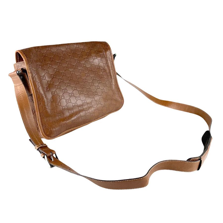 グッチシマ　メンズ　斜めかけバッグ　ダークブラウン GUCCI（グッチ） 斜め掛けショルダーバッグ グッチシマ レザー