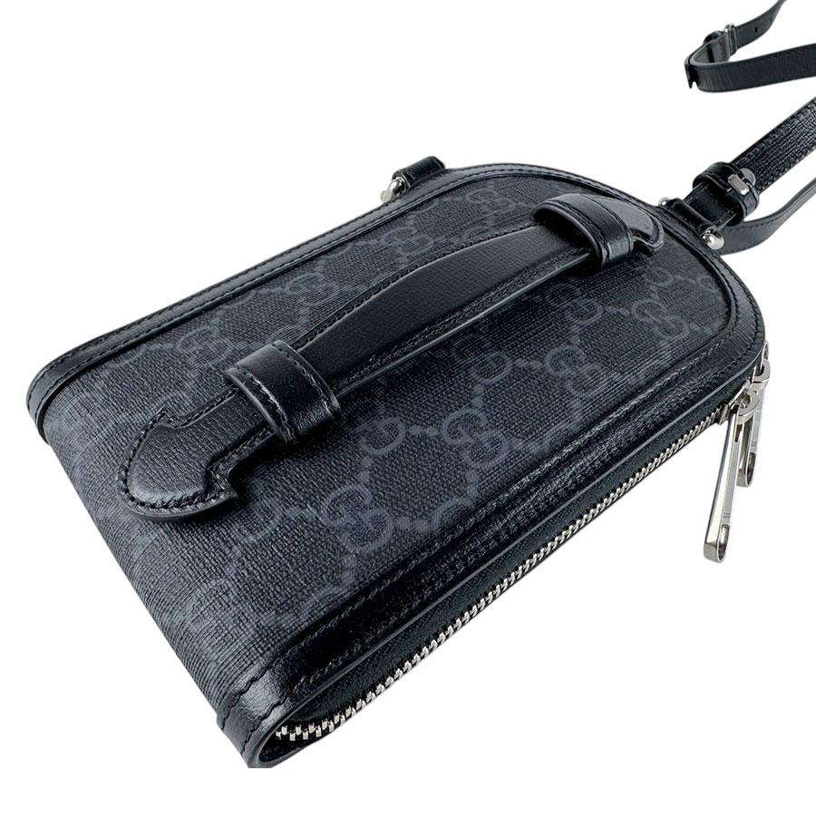 グッチ GUCCI ショルダーバッグ フォンホルダー フォンポーチ GGスプリームキャンバス ブラック ユニセックス 724352 送料無料【中古】 z9399 GUCCI（グッチ） ショルダーバッグ フォンホルダー フォンポーチ GG