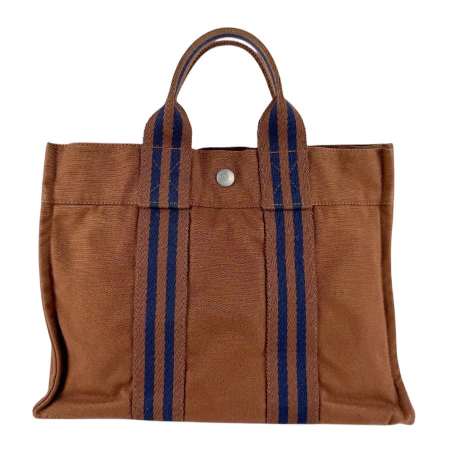 エルメス HERMES ハンドバッグ フールトゥPM キャンバス ブラウン