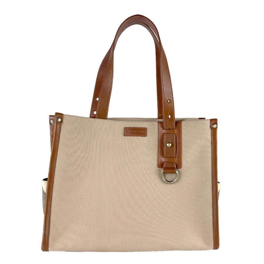 【にこ】Burberry ブラウン ハンドバッグ BURBERRY（バーバリー） ハンドバッグ キャンバス/レザー ブラウン
