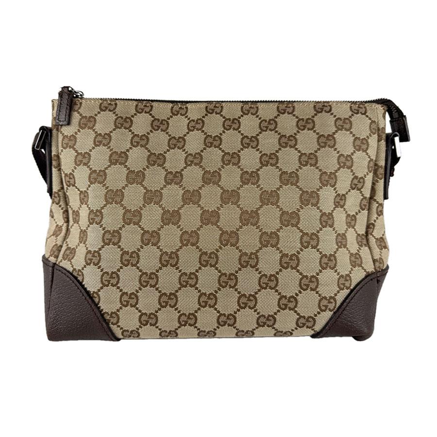 GUCCI（グッチ） ショルダーバッグ GGキャンバス/レザー ブラウン