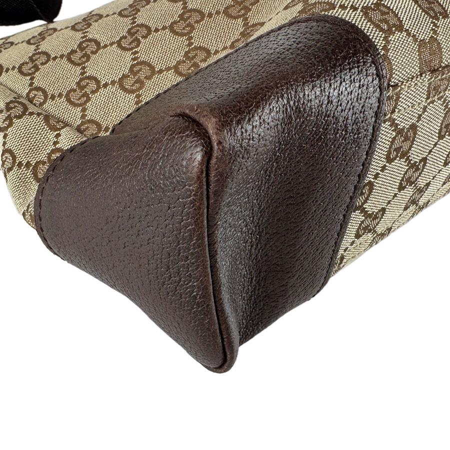 GUCCI（グッチ） ショルダーバッグ GGキャンバス/レザー ブラウン