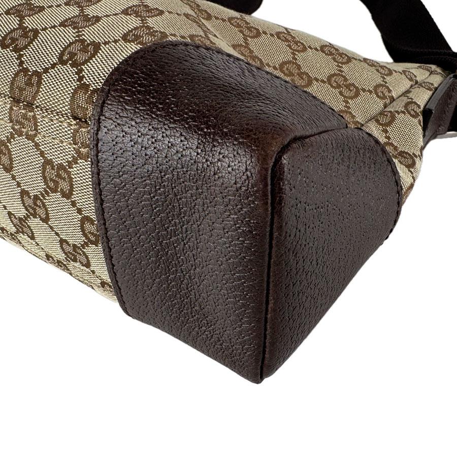 GUCCI（グッチ） ショルダーバッグ GGキャンバス/レザー ブラウン