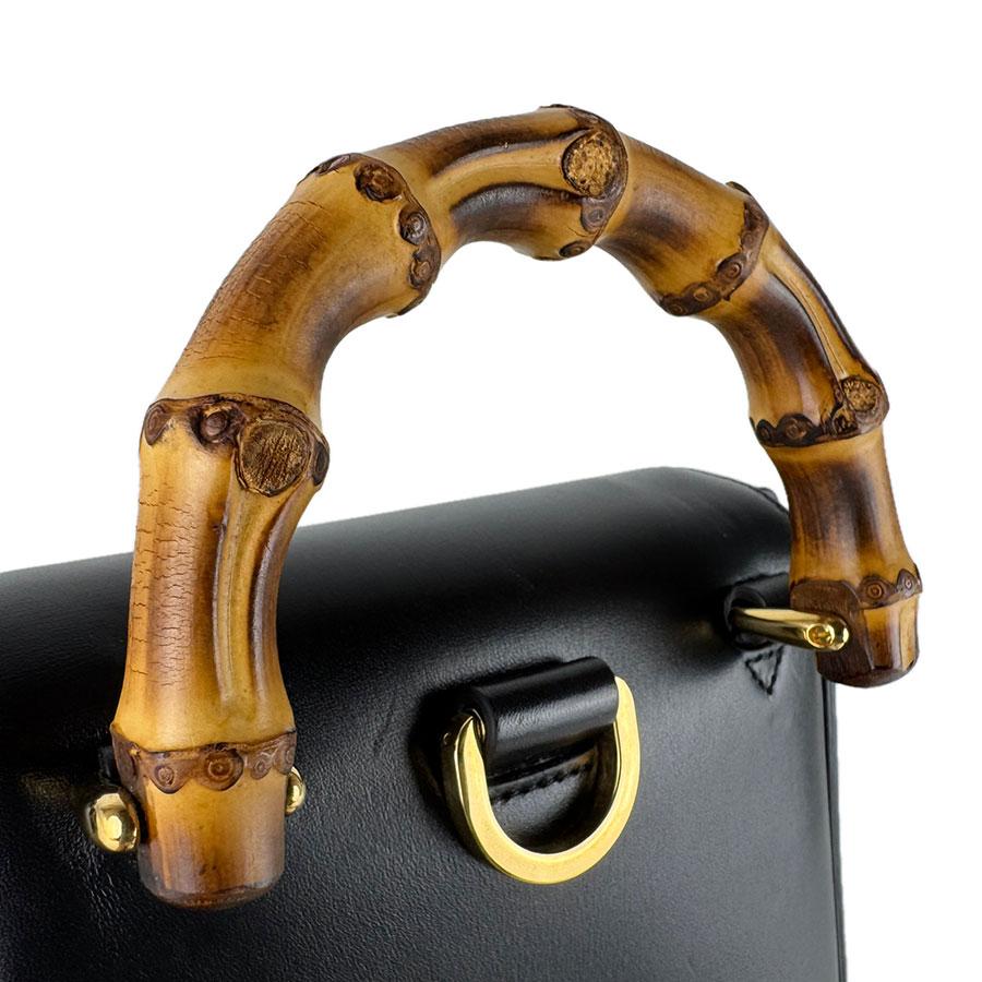 GUCCI グッチ ハンドバッグ バンブー GGキャンバス レザー ブラック GUCCI（グッチ） ショルダーバッグ ハンドバッグ バックパック