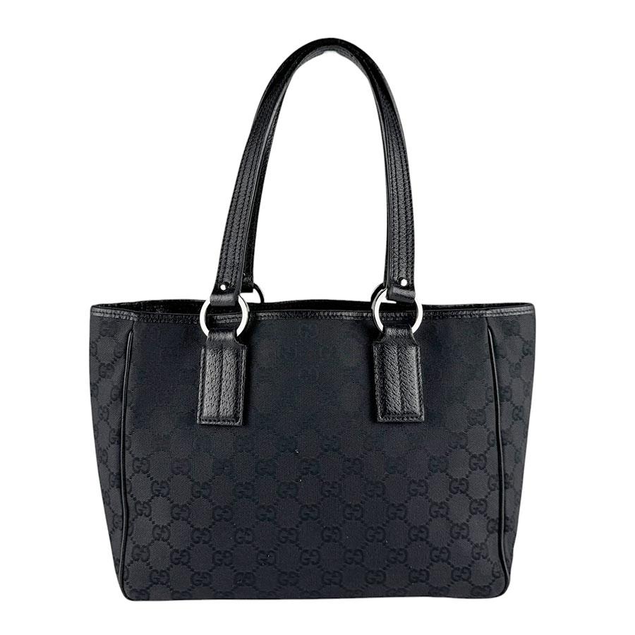 GUCCI トートバッグ ハンドバッグ 肩掛け GGキャンバス 黒 男女可能 GUCCI（グッチ） ショルダーバッグ トートバッグ GGキャンバス