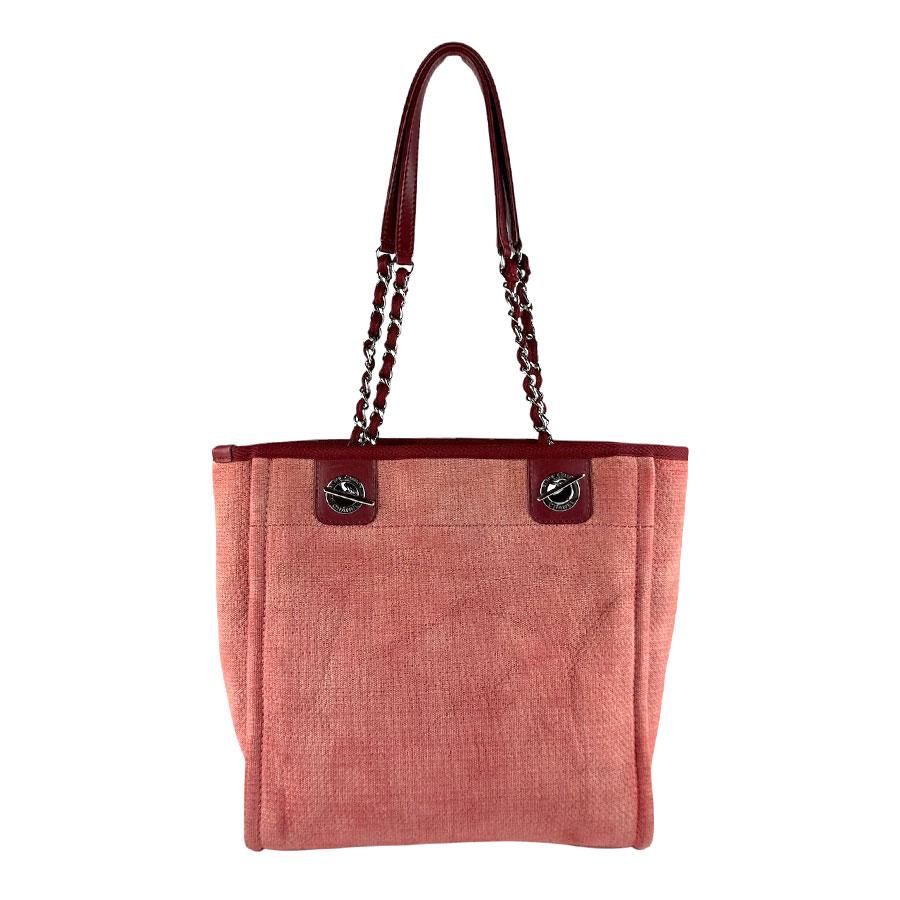 シャネル ドーヴィルPM ショルダーバッグ キャンバス レッド レディース CHANEL  中古 CHANEL（シャネル） ドーヴィルPM ショルダーバッグ キャンバス レッド