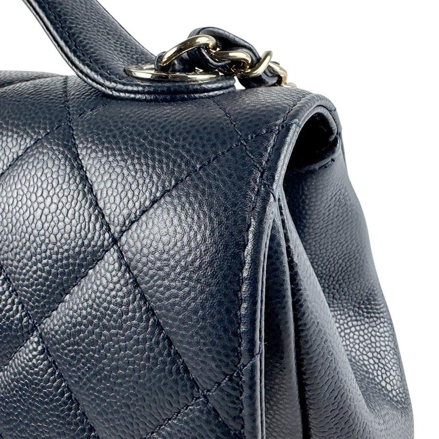 CHANEL デカココ ポーチ 青 ネイビー キャビアスキン 美品 ショルダー