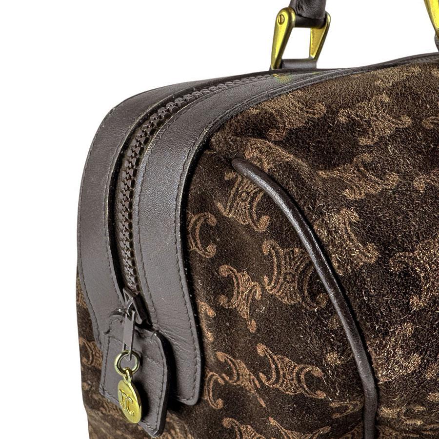 CELINE（セリーヌ） ハンドバッグ マカダム スエード/レザー ブラウン