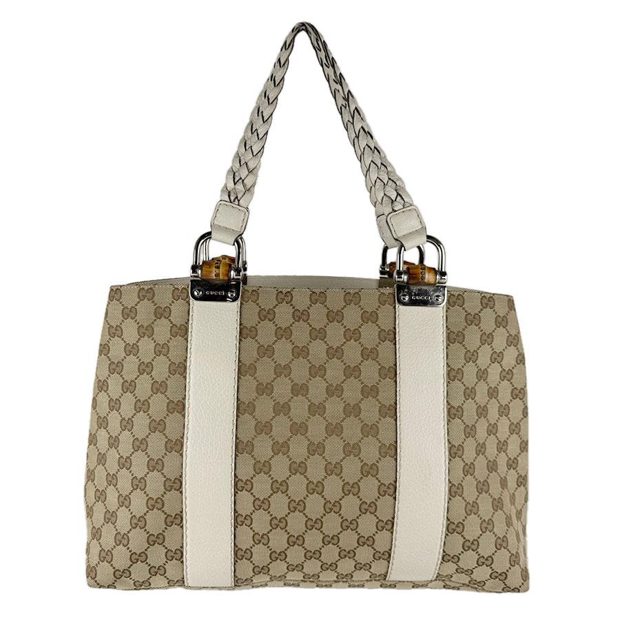 GUCCI（グッチ） トートバッグ バンブー GGキャンバス/レザー ベージュ
