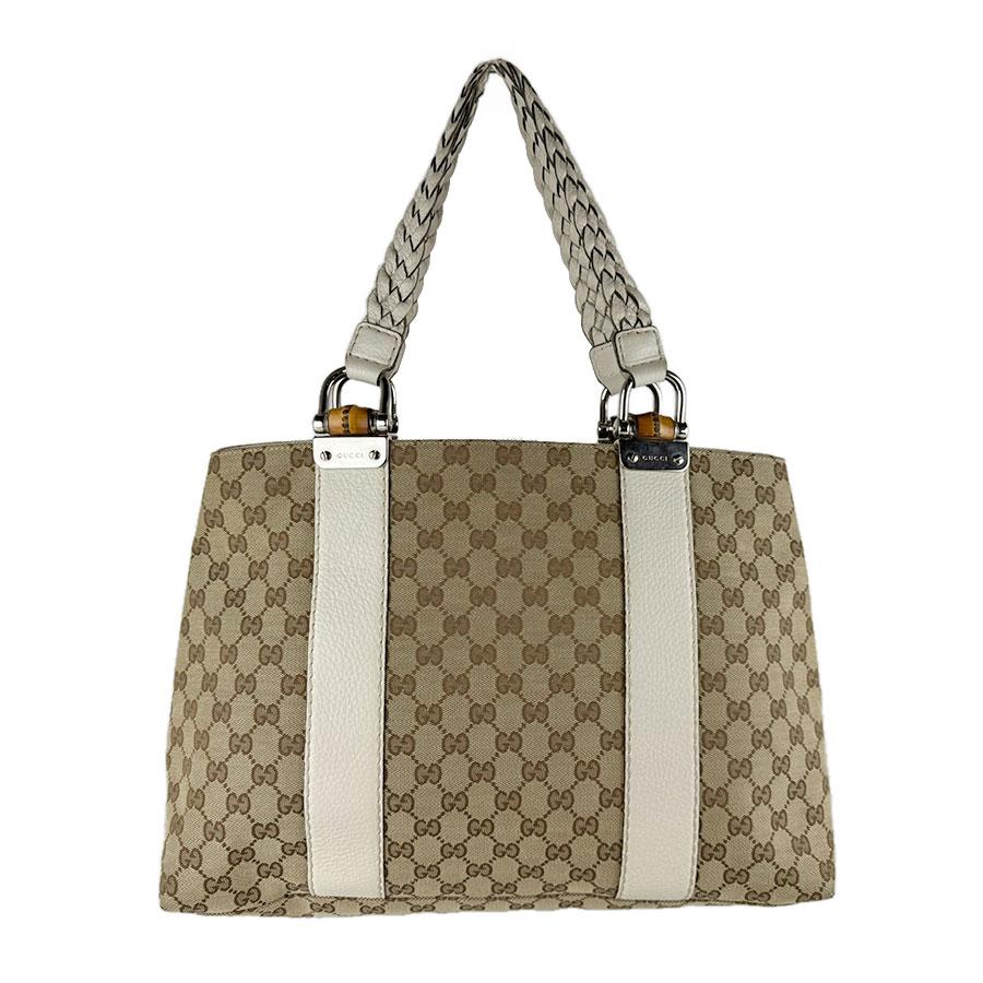 GUCCI（グッチ） トートバッグ バンブー GGキャンバス/レザー ベージュ