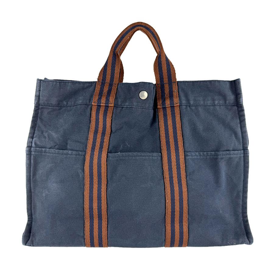 HERMES（エルメス） ハンドバッグ フールトゥMM キャンバス ネイビー