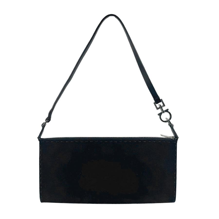 【美品】サルヴァトーレ フェラガモ ガンチーニ ハンドバッグ オールレザー 黒 サルヴァトーレフェラガモ Salvatore Ferragamo ハンドバッグ
