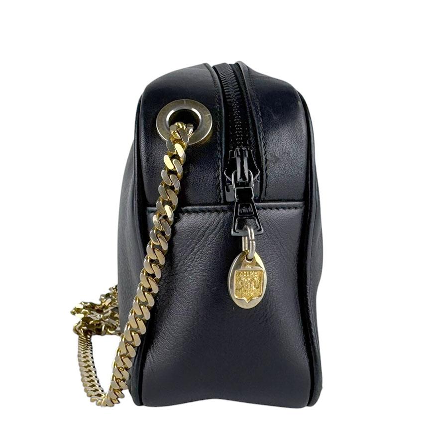 CELINE（セリーヌ） 斜め掛けショルダーバッグ レザー/メタル ブラック