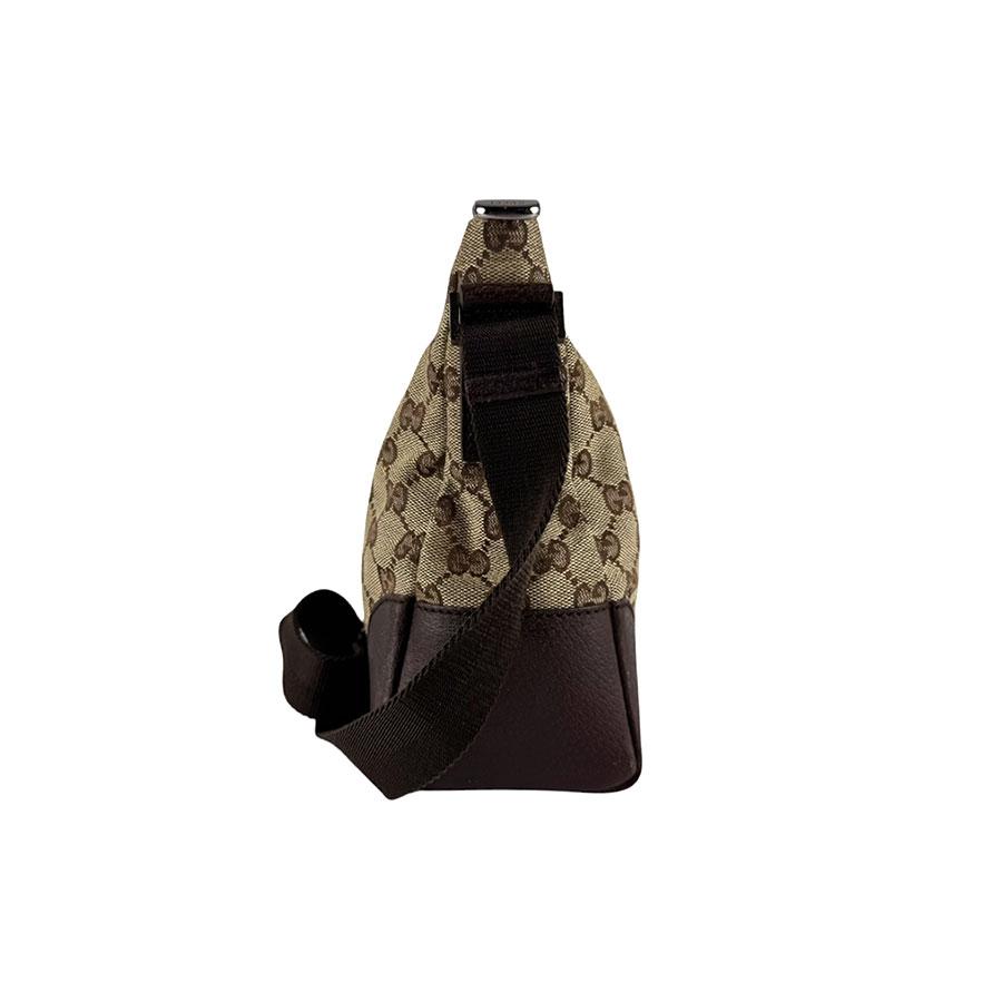 GUCCI（グッチ） ショルダーバッグ GGキャンバス/レザー ブラウン