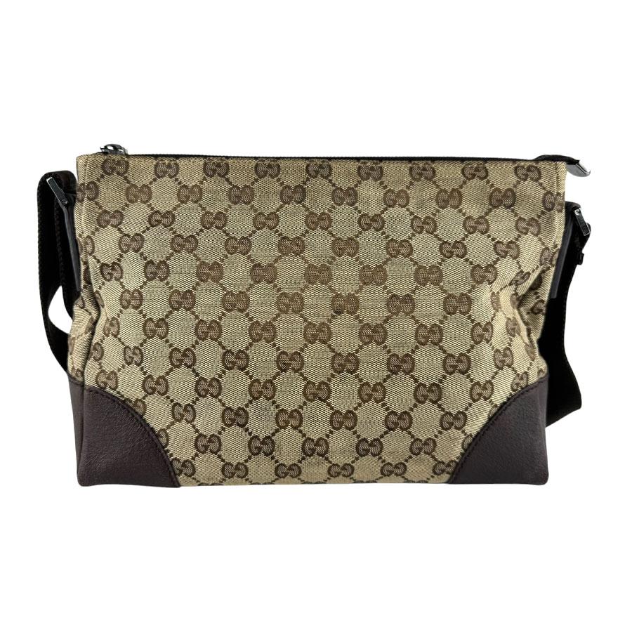 GUCCI（グッチ） ショルダーバッグ GGキャンバス/レザー ブラウン