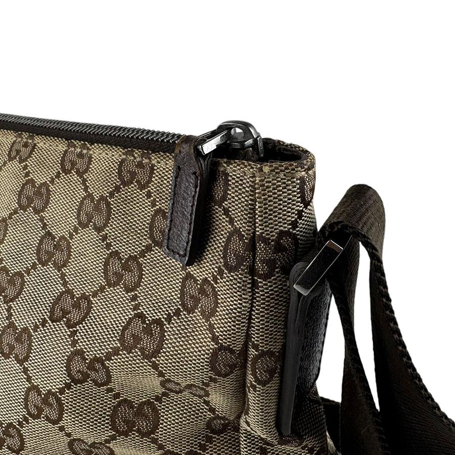 GUCCI（グッチ） ショルダーバッグ GGキャンバス/レザー ブラウン