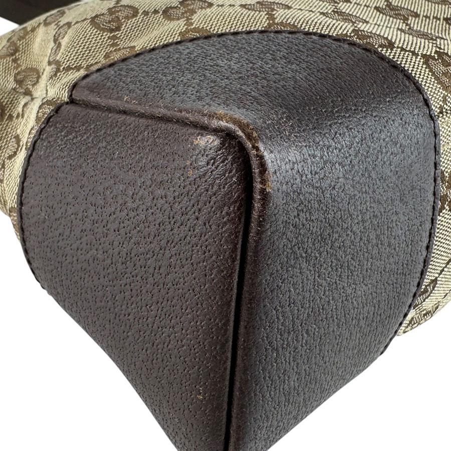 GUCCI（グッチ） ショルダーバッグ GGキャンバス/レザー ブラウン