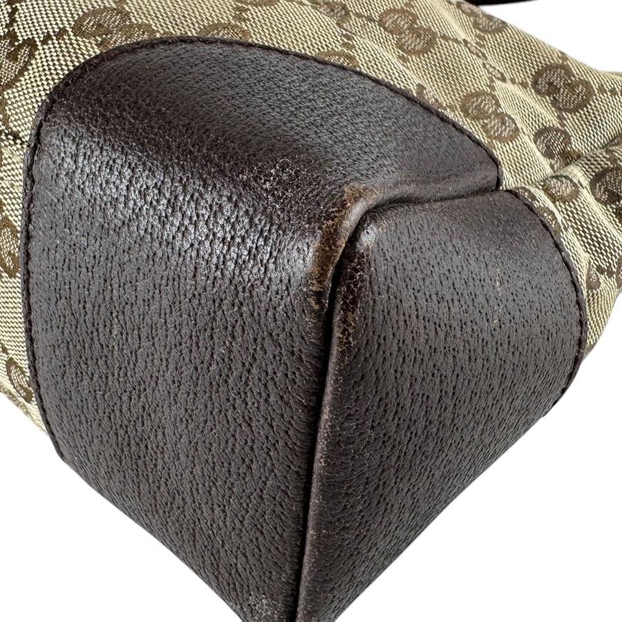GUCCI（グッチ） ショルダーバッグ GGキャンバス/レザー ブラウン